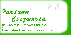mariann csizmazia business card